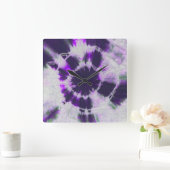 Michael MoffaによるTye染料組成#1 スクエア壁時計 (ホーム)