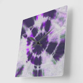 Michael MoffaによるTye染料組成#1 スクエア壁時計 (傾斜)