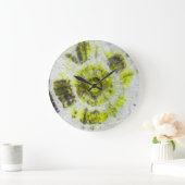 Michael MoffaによるTye染料組成#3 ラージ壁時計 (ホーム)