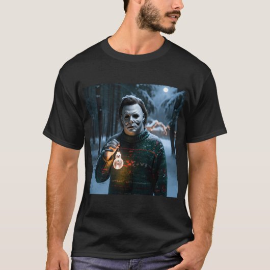 Michael Myers with Snowman Decoration Tシャツ (正面)