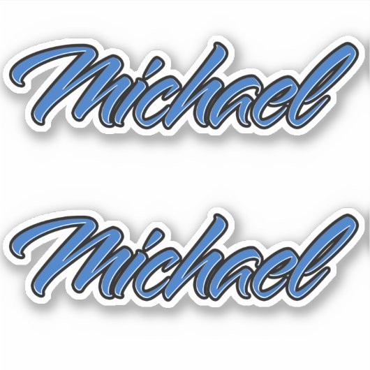 Michael Name blue Aufkleber Sticker Stickerset シール (正面)
