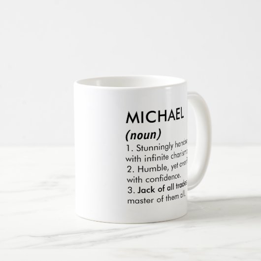Michael name, Editable name, Custom name コーヒーマグカップ (正面右)