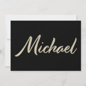 Michael Name white gold Handwriting Karte カード (正面)