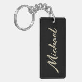 Michael Name whitegold Schlüsselanhänger Anhänger キーホルダー (正面左)