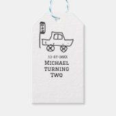 Michael turning two birthday toy car traffic light ギフトタグ (正面)