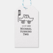 Michael turning two birthday toy car traffic light ギフトタグ (裏面)