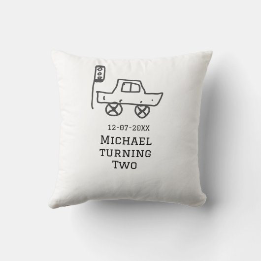 Michael turning two birthday toy car traffic light クッション (裏面)
