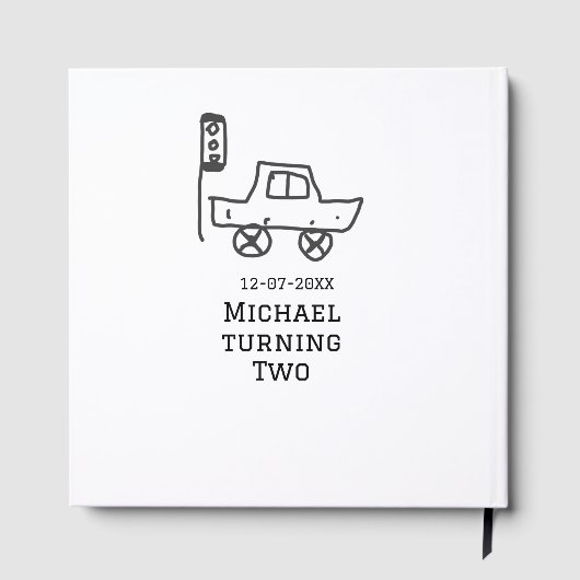 Michael turning two birthday toy car traffic light ゲストブック (裏面)