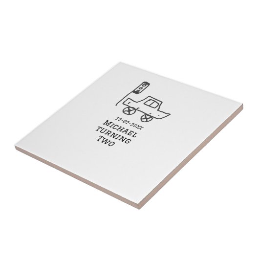 Michael turning two birthday toy car traffic light タイル (側面)