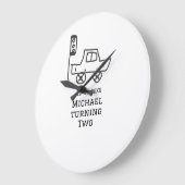 Michael turning two birthday toy car traffic light ラージ壁時計 (傾斜)