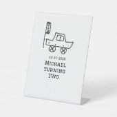 Michael turning two birthday toy car traffic light 台座サイン (正面)