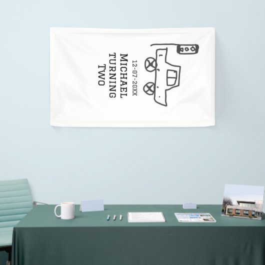 Michael turning two birthday toy car traffic light 横断幕 (トレードショー)