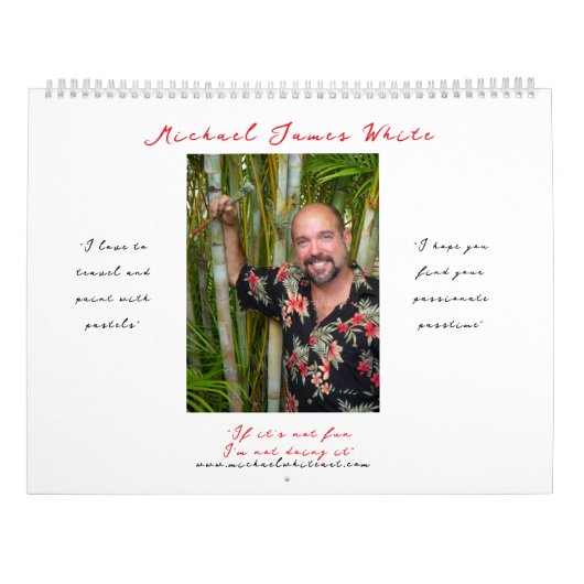 Michael White's Passionate Pastels Calendar 2026 カレンダー (裏面)