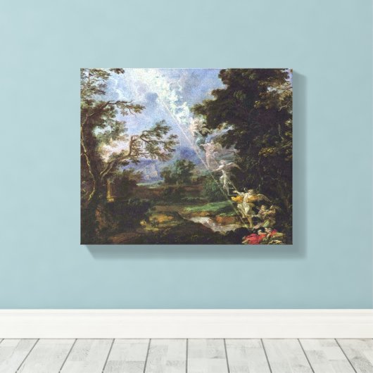 Michael Willmann - The Dream of Jacob キャンバスプリント (インサイチュ (ウッドフロア))