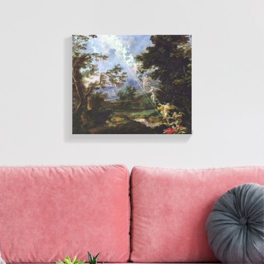 Michael Willmann - The Dream of Jacob キャンバスプリント (インサイチュ (リビング))