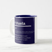 Michaela, Girl Personalized Name Definition Mug ツートーンマグカップ (正面左)
