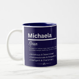 Michaela, Girl Personalized Name Definition Mug ツートーンマグカップ