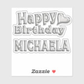 Michaela Happy Birthday silver Aufkleber Sticker シール (シート)