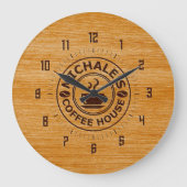 Michale's Coffee House Engrave Effect Wall Clock ラージ壁時計 (正面)