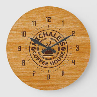 Michale's Coffee House Engrave Effect Wall Clock ラージ壁時計