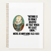 Michel de Montaigne Nothing So Firmly Believed プランナー手帳 (正面)