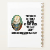 Michel de Montaigne Nothing So Firmly Believed プランナー手帳 (裏面)