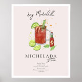 Michelada Station | 水彩の特徴的なドリンク ポスター (正面)