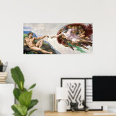 Michelangelo Buonarroti's The Creation of Adam  ポスター (ホームオフィス)