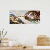 Michelangelo Buonarroti's The Creation of Adam  ポスター (キッチン)