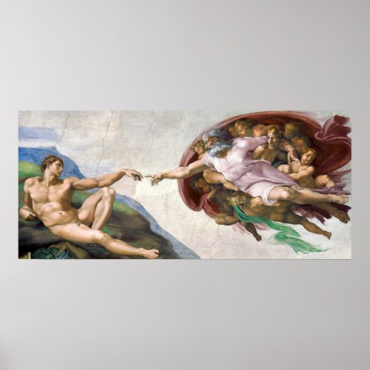 Michelangelo Buonarroti's The Creation of Adam  ポスター (正面)