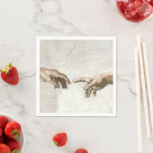 Michelangelo Creation of Adam Hands Fine Art スタンダードカクテルナプキン (インサイチュ)