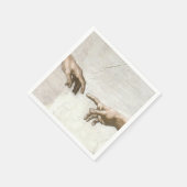 Michelangelo Creation of Adam Hands Fine Art スタンダードカクテルナプキン (角)