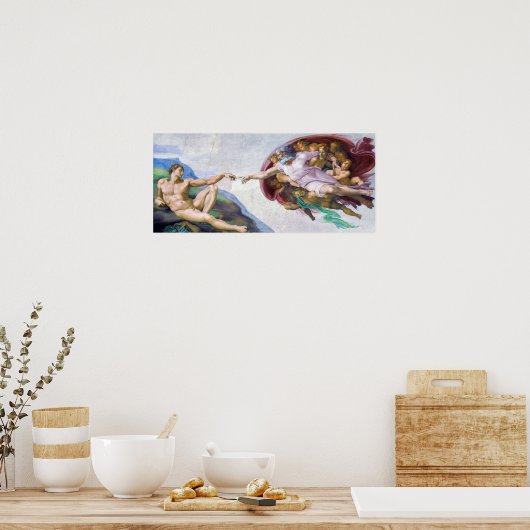 Michelangelo - Creation of Adam Isolated ポスター (キッチン)