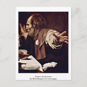 Michelangelo Da CaravaggioによるEmmausでの晩餐 ポストカード