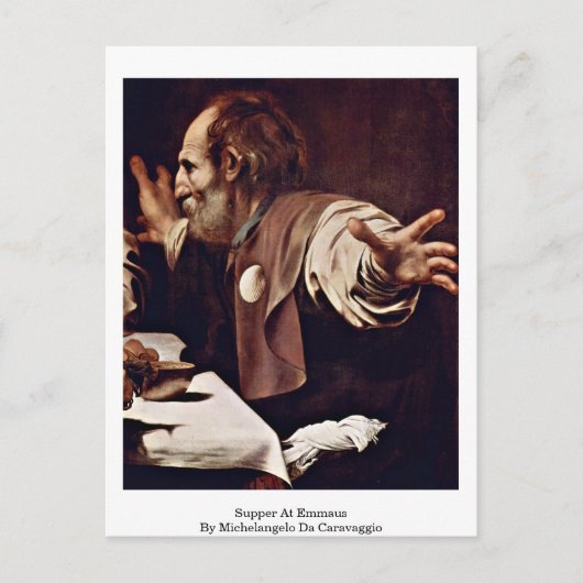 Michelangelo Da CaravaggioによるEmmausでの晩餐 ポストカード (正面)