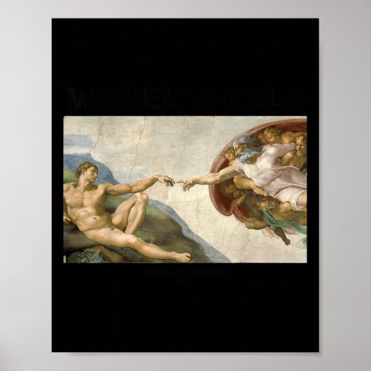 Michelangelo - The Creation Of Adam _ Famous Paint ポスター (正面)