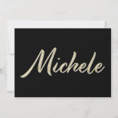 Michele Name white gold Handwriting Karte カード (正面)