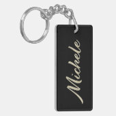 Michele Name whitegold Schlüsselanhänger Anhänger キーホルダー (正面左)