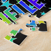 「MICHELLE」名、おもしろい「ハッピーバースデー」 ジグソーパズル (側面)