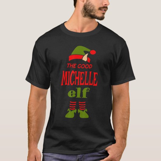 MICHELLE Elf Good Christmas Matching Pajama Party Tシャツ (正面)