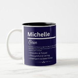 Michelle, Girl Personalized Name Definition Mug ツートーンマグカップ