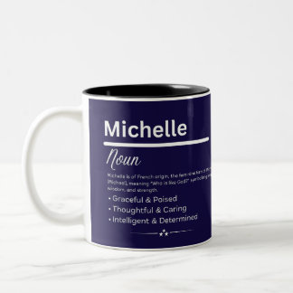 Michelle, Girl Personalized Name Definition Mug ツートーンマグカップ