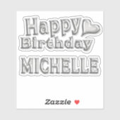 Michelle Happy Birthday silver Aufkleber Sticker シール (シート)