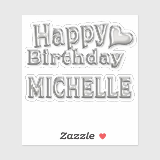 Michelle Happy Birthday silver Aufkleber Sticker シール (シート)