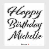 Michelle Name Vorname black Sticker Geburtstag シール (シート)