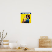 MICHELLE THE RIVETER -YESWE CAN.png ポスター (キッチン)