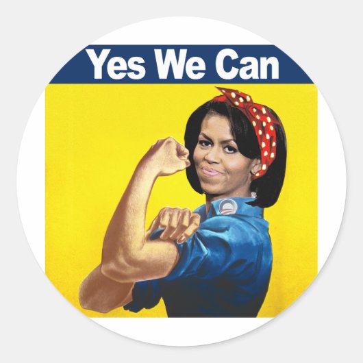 MICHELLE THE RIVETER -YESWE CAN.png ラウンドシール (正面)