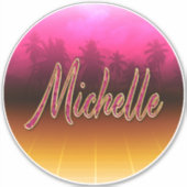 Michelle Vorname Name pink Aufkleber Sticker シール (正面)