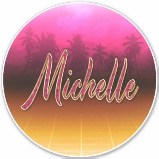 Michelle Vorname Name pink Aufkleber Sticker シール (正面)