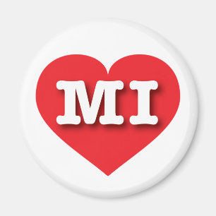 MIchigan赤いハート- MIが大好き マグネット